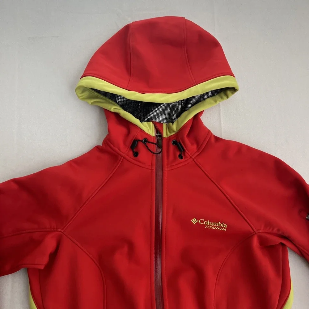 Columbia Jacket Womens Small Omni-Heat Red Hooded Coat‎ Full Zip Outerwear